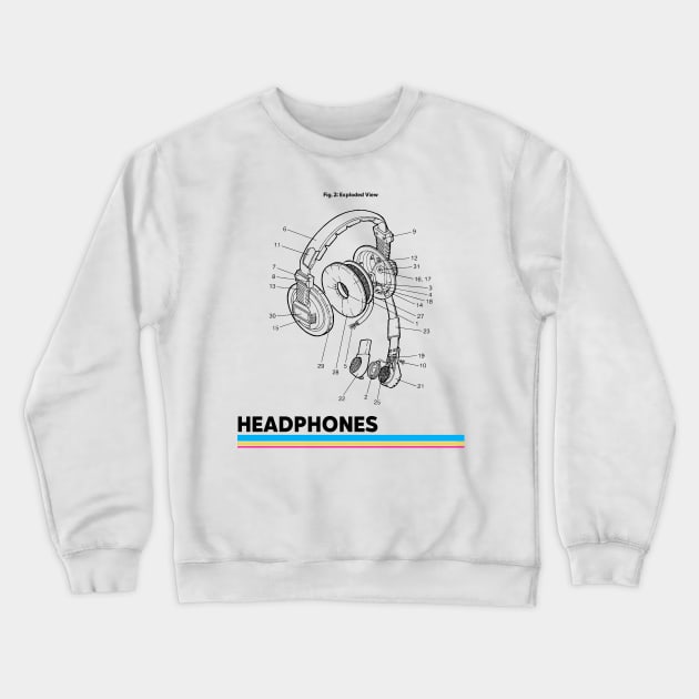 Design of Headphones Crewneck Sweatshirt by ForEngineer